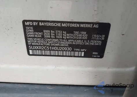 2017 BMW X5 Sdrive35I from USA, damaged, VIN 5UXKR2C51H0U20930